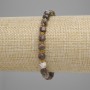 Bracelet Landscape Jasper Faceted Cube 6x6mm+ Beads 3mm+-, length 18cm+-, stretch