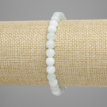 Angelite Bracelet Smooth Beads 6mm+-, 18cm+- Stretch