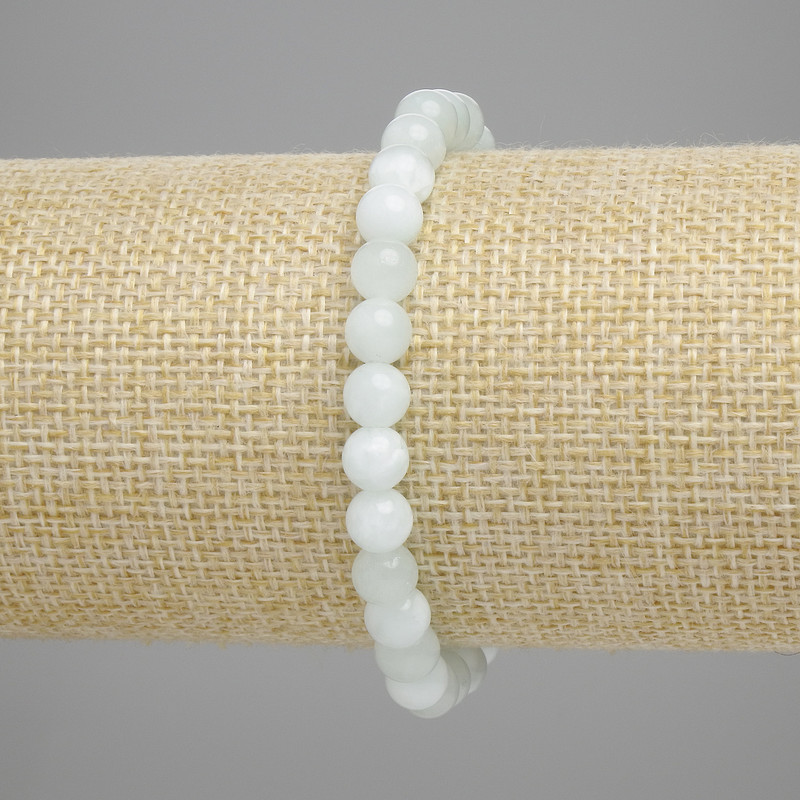 Angelite Bracelet Smooth Beads 6mm+-, 18cm+- Stretch