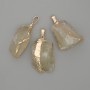 Unprocessed Calcite Pendant ~ 44x23mm+ - assorted sizes golden metal