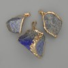 Raw Lapis Lazuli Pendant ~ 40×18mm+- assorted sizes Golden metal
