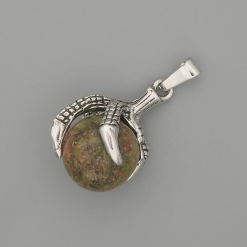 Geleotrope Lap Paw Pendant with Ball 18x37mm ± Silver Metal