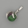 Zoisite Pendant: Paw with Sphere 18x37mm+-, Silver Metal