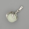 Pendant Onyx Paw with Sphere 18x37mm ± Silver Metal