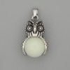 Pendant Owl Onyx Silver Metal, diameter 30x20mm ±, length 37mm ±