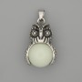 Pendant Owl Onyx Silver Metal, diameter 30x20mm ±, length 37mm ±