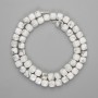 Howlite Beads Faceted Cube 7x7mm, on Thread, 39cm ±