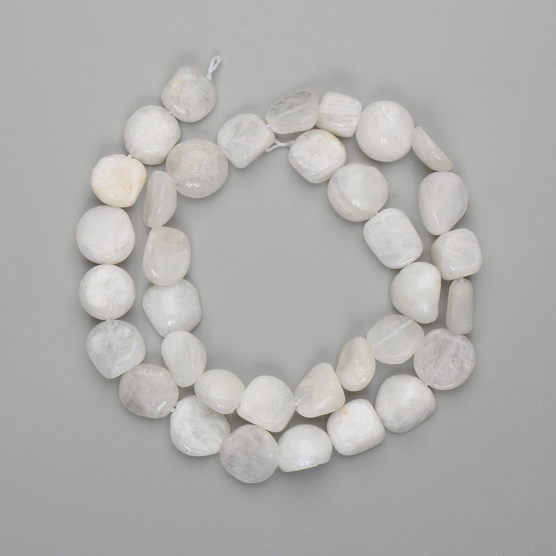 Adularia faceted beads 9-13x9-13 mm, on thread, length about 39 cm
