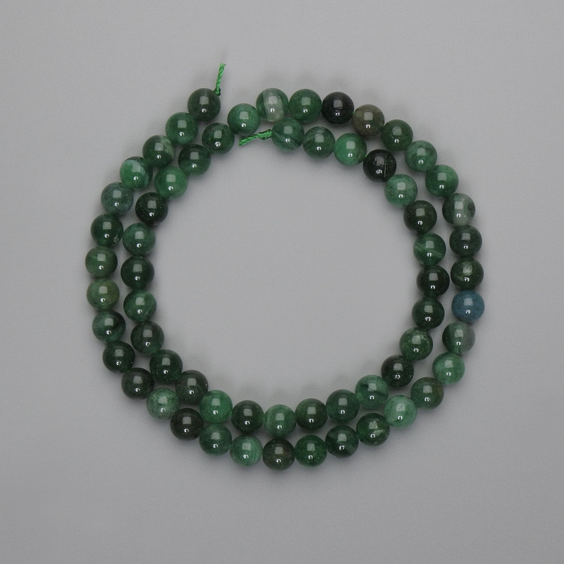 Emerald Beads Smooth Ball 6mm+-, length 39cm+