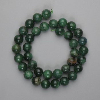 Emerald Beads Smooth Ball 10mm+-, length 38cm+-