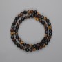 Beads Bull's Eye Tiger’s Eye Hawk’s Eye, smooth round 6mm+-, length 37cm+