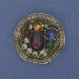 Brooch Pendant Accent Crystals Rhinestones Gold-Tone Metal 40mm+