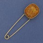 Brooch Pin Amber Imitation (unit) 76×22mm± metal color gold