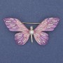 Butterfly Brooch with Crystals and Enamel on Gold-Tone Metal 60x35mm