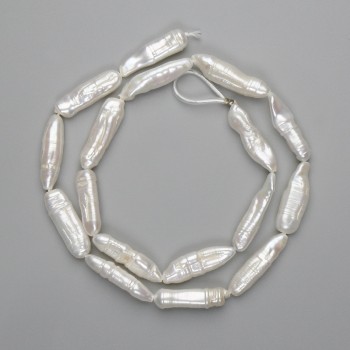 Baroque pearls with benzene tint on a thread 20-26×6, 5-7, 5mm +-, length 40cm+-