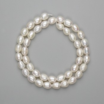 Freshwater Pearl Beads 8x6mm on Thread, 37cm± Length