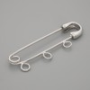 Brooch Base Pin 41×12 mm - Silver Metal