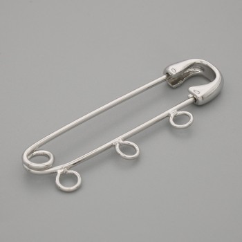 Brooch Base Pin 41×12 mm - Silver Metal