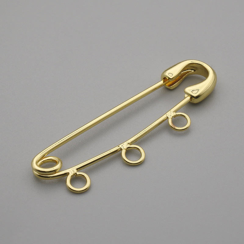 Brooch Pin Base 41x12mm± gold-tone metal