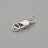 Toggle Clasp, carabiner, 16×7 mm ±, metal color silver