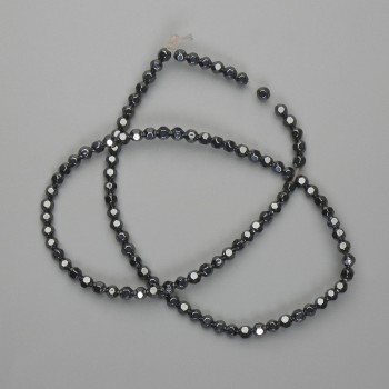 Faceted Hematite Beads 4x4 mm, on string 39 cm