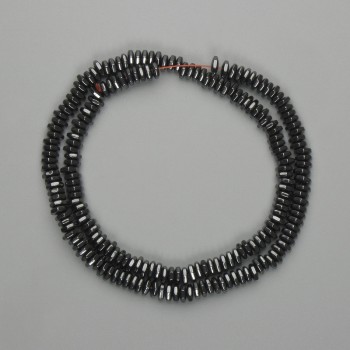 Faceted Hematite Beads Rondelle 5x1.5 mm, length 40 cm