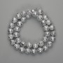Lava Beads with Silver Plating, Porous Round Bead 10.5 mm ±, 39 cm length