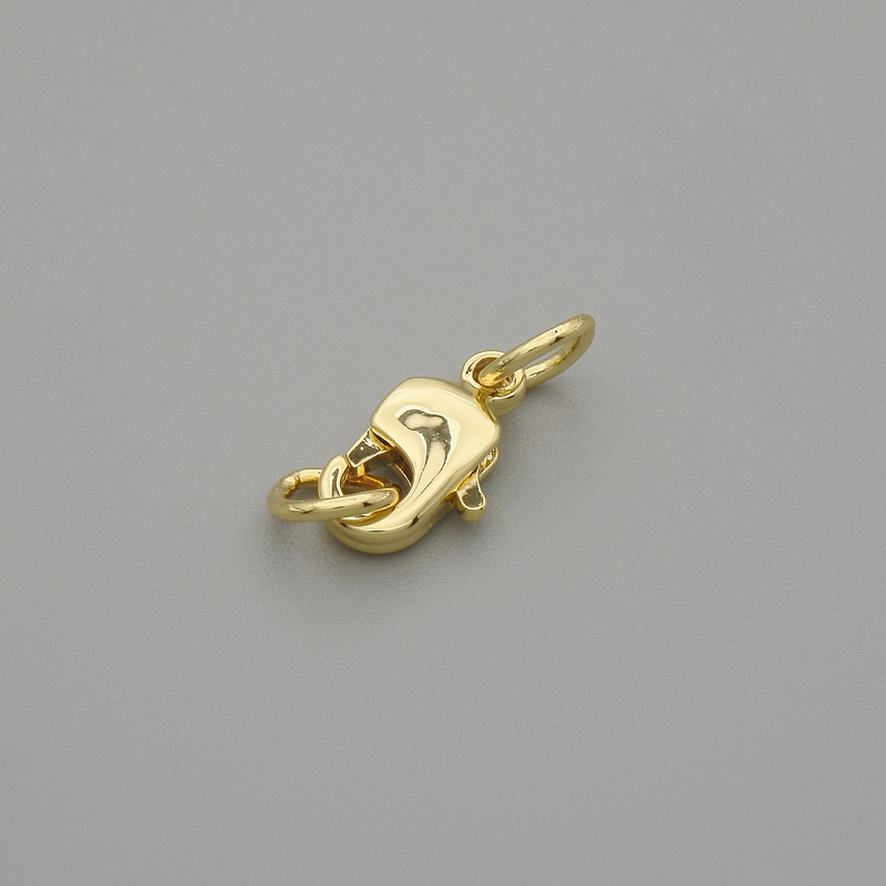 Closure Clasp Lobster 12x5mm± gold-tone metal