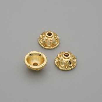 1 pc Cap for bead cap in metal color gold, diameter 4.5×1mm± hole, diameter 1.3mm+