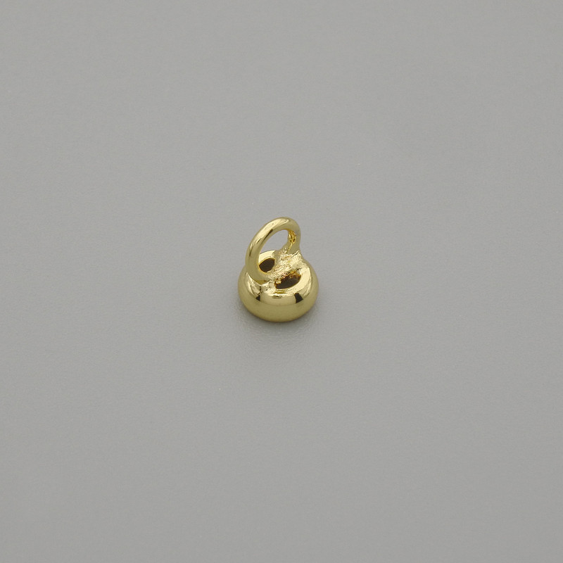 Price per 1pc. End cap Findings - cap for bead, metal color gold, diameter 4.5×1mm± hole diameter 2.5mm+