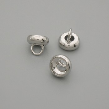 Price per 1 pc. Jewelry end cap - cap for bead, metal color silver, diameter 7×1 mm ± hole, diameter 3 mm+