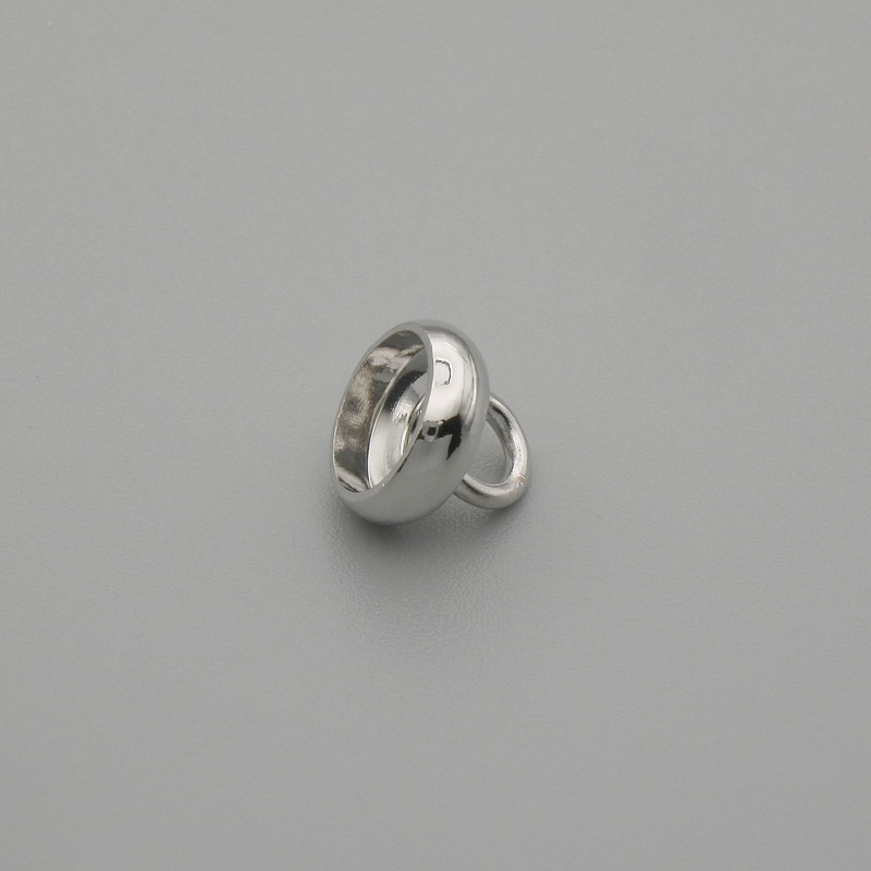 End cap/Cap for bead, cap in silver color, diameter 8x1 mm±, hole diameter ~3 mm