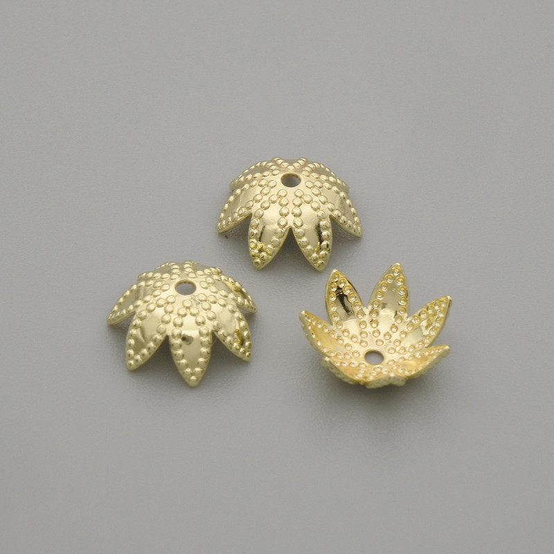 Ribbon end cap for beads, gold color, diameter 8.5mm+- hole diameter 0.8mm+- packaging 10 pcs