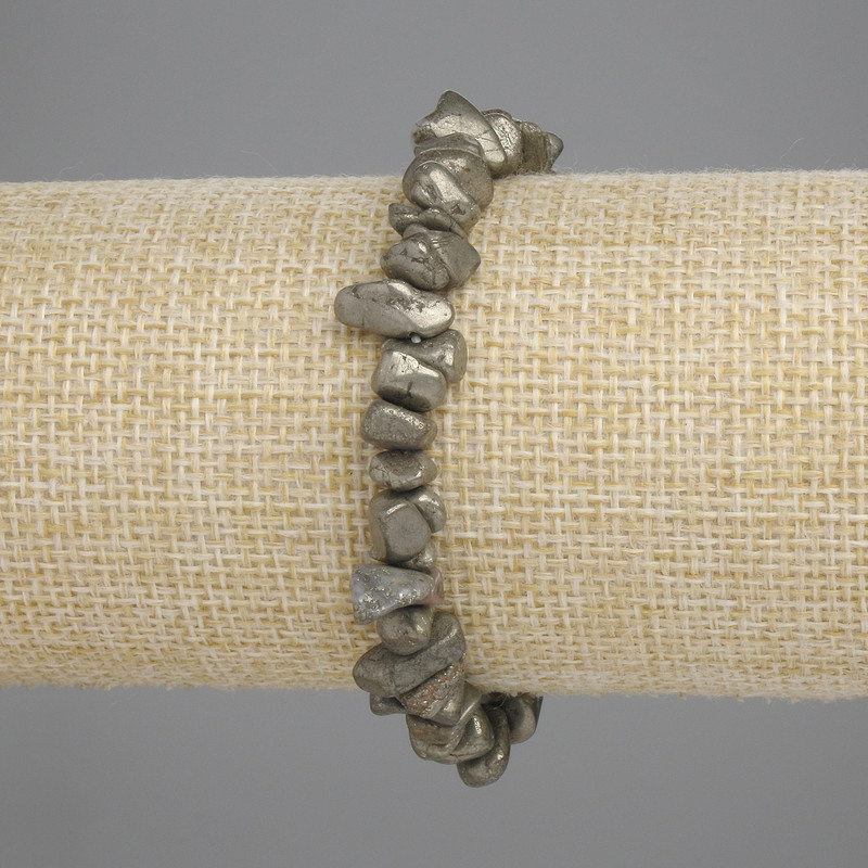 Pyrite碎 fragment bracelet, diameter 6-12×3-5mm, length 18cm, stretch
