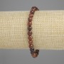Garnet Hessonite Beaded Bracelet with 6mm faceted sphere, 18cm length ± stretch