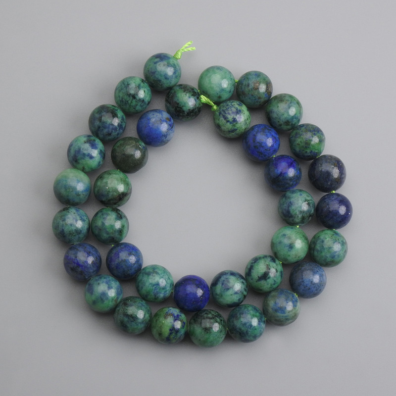 Azurite Beads Smooth Round 10.5 mm, 38 cm Length