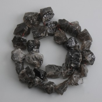 Natural Smoky Topaz Beads, Uncut Stone, diameter 15-20×8-20mm, length 40cm