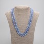 Aquamarine Necklace Long Smooth Beads 8mm Diameter, 114cm+ Length