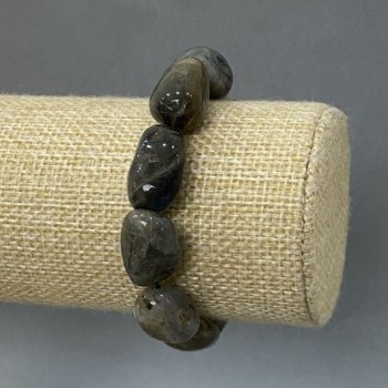 Bracelet Labradorite faceted 17-21×10-14mm +-, length 18cm+- elastic