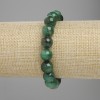 Emerald bracelet smooth round beads, diameter 10mm±, length 18cm± stretch