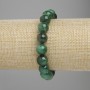 Emerald bracelet smooth round beads, diameter 10mm±, length 18cm± stretch