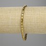 Bracelet Hematite cylinder 5x4mm+- gold color, length 18cm+- stretch