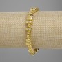 Bracelet Lava with golden metallic finish, porous tumbled beads 6.5-8.5×4-5 mm ±, length 18 cm ± stretch