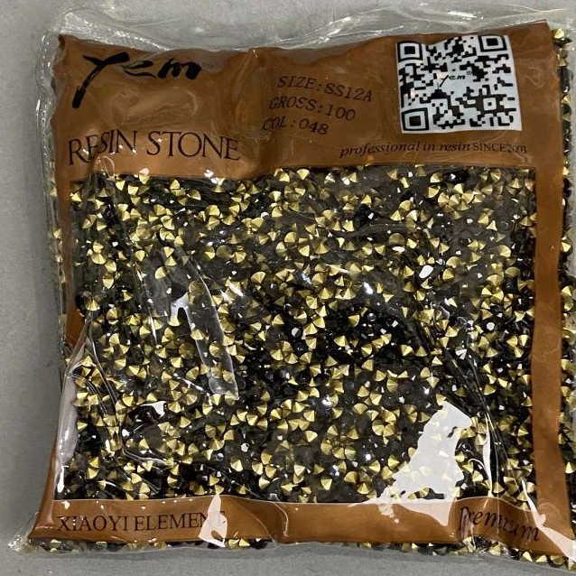 Black rhinestones, stone beads, diameter 3 mm +- pack /105 g (+ -)