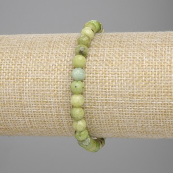 Bracelet Jadeite faceted bead, diameter 6mm ±, length 18cm ± stretch