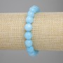 Aquamarine bracelet, faceted round bead, diameter 10mm+-, length 18cm+-, stretch