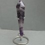 Amethyst natural stone souvenir pencil cone with geodes 140x33 mm +- weight 152 g with stand
