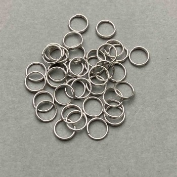 Jewelry Findings Spring Ring, 7mm diameter, silvery metal, 1kg pack