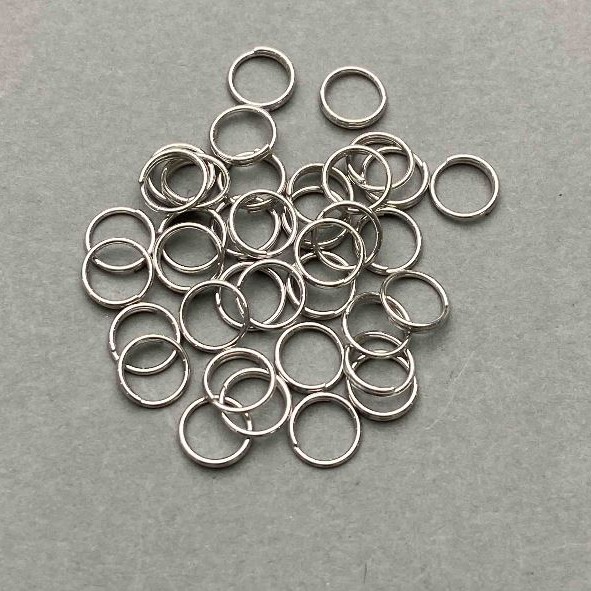 Jewelry Findings Spring Ring, 7mm diameter, silvery metal, 1kg pack