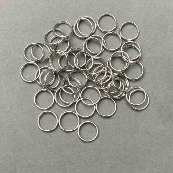 Jump ring spring clasp, 8mm diameter, silvery metal, packed 0.5 kg